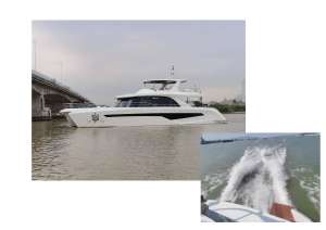 Catamaran de luxe en fibre de verre de 78 pieds avec moteurs inboard élégants pour les loisirs, les vacances, les croisières, la pêche en rivière et la navigation. - Product Image 3