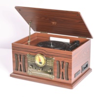 2022 Offre Spéciale rétro gramophone et tourne-disque en bois avec CD, USB, SD, CASSETTE, RADIO et entrée BT