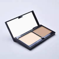 Vente en gros OEM, étui compact portable en plastique PVA rectangulaire pour poudre pressée, rose brillant avec miroir, logo personnalisable