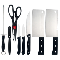 Ensemble de 8 couteaux de cuisine de qualité supérieure avec manche en plastique, compatibles lave-vaisselle, couteaux à steak en acier inoxydable, avec support à ventouse double face