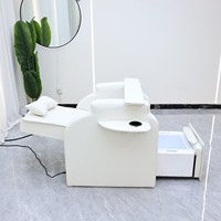 Fauteuil de pédicure rose électrique, spa pour les pieds, fauteuil inclinable pour salon de manucure, dossier réglable, lampe LED 7 couleurs, massage automatique