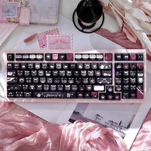 Clavier mécanique MAO Black Pink <span class=keywords><strong>Maid</strong></span> Cat, touches en PBT compatibles avec les commutateurs de clavier mécanique 61/64/68/104/108 - Product Image 6