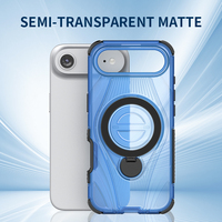 Coque de téléphone portable pour iPhone 17 Air, luxe, antichoc, transparente, avec recharge sans fil, anneau magnétique, protection robuste, coque arrière