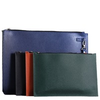 Bolsa de cuero saffiano PU de gran capacidad personalizada, bolsa de negocios con cremallera, bolsa de documentos de oficina A4 A5, bolsa de archivo con cremallera