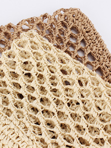 A Generation of Ins Style Hollow Hand-woven Two Zipper <b>Square</b> Rope Handle Daily Leisure Seaside Holiday Lady Bag Tanjing - Product Image 4