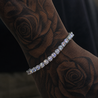 Vente en gros usine Ensemble de bijoux unisexe Hip Hop en Argent sterling S925 avec Moissanite VVS, comprenant Bracelet tennis et Collier Iced Out