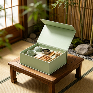 Caja de Regalo de Té Tradicional Sage con Taza, Tetera, Cuchara de Estaño, Bocadillos, Embalaje para Sala Tatami, Venta al por Mayor, Set de Regalo de Alimentos y Pasteles - Product Image 1