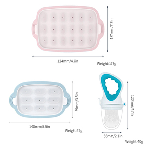 Cấp thực phẩm Silicone thân thiện với môi BPA miễn phí nhà máy bé thực phẩm Ice Cube khay ăn núm vú trẻ em bé trái cây núm vú giả - Product Image 6