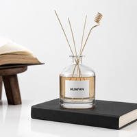 Flacon diffuseur de parfum cylindrique en verre de luxe 50ml 100ml 140ml 250ml 500ml, conteneur décoratif vide pour parfum, logo personnalisé