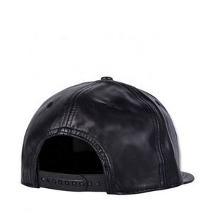 Gorra de Hip Hop para Hombre, Estilo Urbano, Versátil, de Cuero Negro, con Visera Plana, Gorra Moderna - Product Image 3