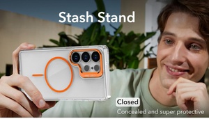 Coque de téléphone avec support d'appareil photo pour Samsung S26 Ultra S25 FE S26 Plus S25 S24 S22 Edge, avec anneau de support et aimant - Product Image 4