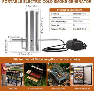 סוג חדש גנרטור עשן קר נירוסטה לשימוש גריל - Product Image 5