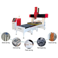 Routeur CNC 5 axes haute précision avec changeur d'outils automatique - 9 kW, zone de travail 1300x2500 mm, pour le bois/la mousse/le plastique, fabrication de moules, prix usine