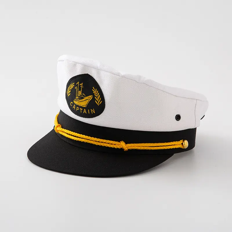 Chapéu de capitão marinheiro elegante para um visual chique de praia Chapéu de capitão marinheiro autêntico para entusiastas da náutica