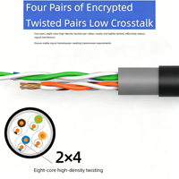 Câble Ethernet RJ45 Cat5e UTP intérieur, 8 conducteurs en cuivre massif 24AWG, gaine PVC flexible, 1 Gbps, résistant aux intempéries, étanche, fiable