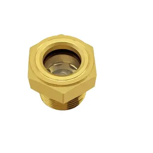 Sight Plug 3/4 ''NPT Mannelijke Massief Messing Transparante Natuurlijke Glas Sight Venster Glas Olie Sight Gauge