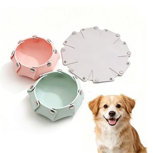 Factory Wholesale ODM/OEM Adjustable Comfortable Detachable Snap-<b>Button</b> Foldable Eco-Friendly Silicone Pet Bowl Portable Travel - Product Image 1