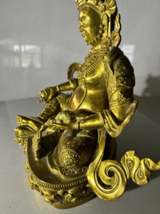 Estatua de Jambhala de fundición de latón, Budista Tibetano, bendición de riqueza, obra de arte, decoración tradicional Feng Shui - Product Image 2