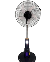 Ventilateurs solaires anti-moustiques 16/18 pouces, métal + plastique, moteur à courant continu 12V, lumières LED extérieures, ventilateur sur pied rechargeable, ventilateur de sol
