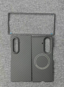 Étui de téléphone au design électro-plaqué C0057, étui magnétique texturé en fibre de carbone pour Samsung Galaxy <span class=keywords><strong>Z</strong></span> <span class=keywords><strong>Fold</strong></span> 8 7 6 5 4 <span class=keywords><strong>3</strong></span> Ultra - Product Image 5