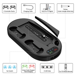 Station de charge et de refroidissement de contrôleur de haute qualité avec réglage du vent ultra-silencieux à <span class=keywords><strong>quatre</strong></span> vitesses pour <span class=keywords><strong>PlayStation</strong></span> 5 - Product Image 2