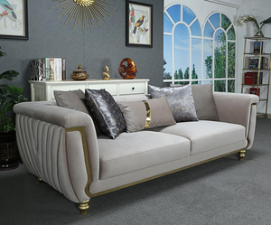 Canapé d'angle Chesterfield en tissu de luxe léger, style turc, avec décoration dorée, <span class=keywords><strong>le</strong></span> plus vendu en gros GSC54 - Product Image 2