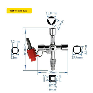 Multi-function 4 Way Alloy Triangle/<b>square</b> 4 in 1 Service Utility Cross Triangle/<b>square</b> Water <b>Key</b> for Train Electrical Elevator - Product Image 4