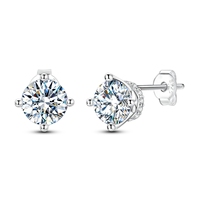 MULA klasik tasarım 5mm 10mm 0.5ct 1ct Moissanite elmas Def Vvs yuvarlak Moissanite kadınlar için geri itin Halo saplama küpe