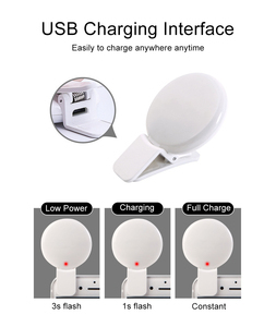 Mini téléphone portable Q à <span class=keywords><strong>prix</strong></span> avantageux, lumière annulaire pour selfie à intensité réglable, rechargeable par USB, à clipser pour selfie et maquillage - Product Image 5