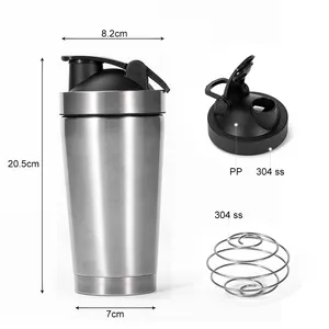 Bottiglia d'acqua in metallo per Sport proteico senza Bpa personalizzata all'ingrosso palestra bottiglia Shaker in acciaio inossidabile 304