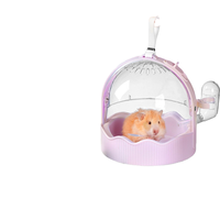 Cage de transport portable pour petits animaux, légère et transparente en plastique, pour hamster, gerbille, avec accessoires, écologique
