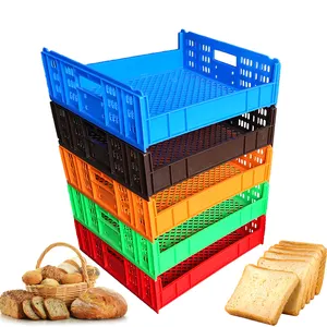 725x650x150mm Plastic HDPE Used Food Grade Stackable Moving Crate For Bread And Milk