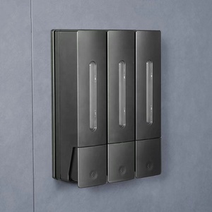 Distributeur de savon <span class=keywords><strong>mural</strong></span> triple manuel avec bouteille rechargeable pour usage hôtelier, en ABS de haute qualité, écologique - Product Image 4