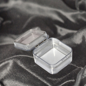 Boîte à bijoux en plastique PS transparente, carrée de 2 pouces, avec membrane, pour l'expédition et l'affichage, logo personnalisé - Product Image 3