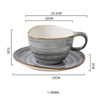 Tasse à café soucoupe ensemble moderne rétro four-changé en céramique Latte fleur tasse ménage Western Restaurant thé fêtes cadeaux