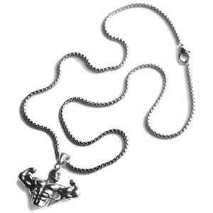 Chaîne longue en acier inoxydable robuste pour hommes musclés, bijoux de sport, fitness, hip-hop, <span class=keywords><strong>musculation</strong></span>, pour homme, pour la remise de diplôme - Product Image 4