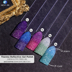 Vernis Gel Thermique Scintillant Sans HEMA Argent Rose Violet – Gel Polish à Changement de Température Réfléchissant Thermique Soak Off - Product Image 1