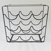 GOURMAID Porte-bouteilles de vin pliable en métal Porte-bouteilles de vin Porte-bouteilles de vin peu encombrant Porte-bouteilles de vin