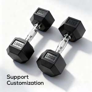 ゴム六角ダンベル5-100LBジム機器重量挙げフィットネストレーニング六角ダンベルセット - Product Image 3