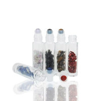 Flacon de parfum de poche, bouteille essentielle en pierre de cristal naturelle, rouleau facial mince pour la beauté, Gua Sha, rouleau de jade pour la réduction de la cellulite