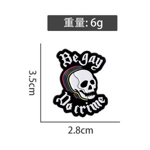 创意潮流天使十字架时尚骷髅锌合金油滴别针包衣服挂饰圣诞节国庆节万圣节 - Product Image 5