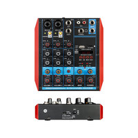 Console de mixage audio professionnelle 4/6/8 canaux Bluetooth USB avec alimentation fantôme 48V et amplificateur de monitoring