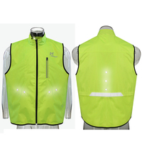 Gilet riflettente a led all'ingrosso abbigliamento da corsa gilet riflettente da ciclismo con tasca Zip arancione gilet ad alta visibilità