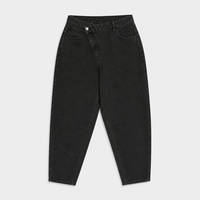 Jeans fuselés courts noirs taille haute pour femmes grandes tailles, en denim, taille US, OEM ODM, vente en gros