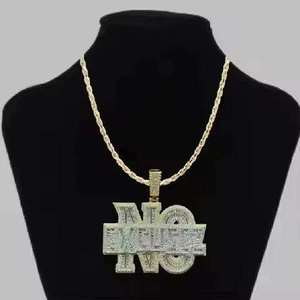 Hip Hop Moissanite Pendant Letter <b>Name</b> Charm 925 Sterling Silver Gold Plated Round Brilliant Cut Party Jewelry - Product Image 2