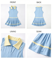 Robe de sport plissée taille haute anti-exposition pour femme, personnalisable avec logo OEM, idéale pour le tennis, le golf, le yoga et l'entraînement – Collection été
