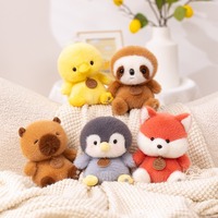 Vente en gros de jouets en peluche pour enfants de 17 cm, série Zoo mignonne, éléphant, panda, renard, kawaii, cadeaux d'anniversaire pour enfants