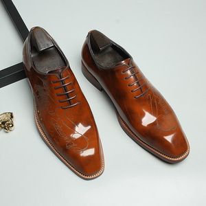 Chaussures de bureau de luxe sur mesure en cuir véritable, décontractées, à semelle épaisse, bout carré, respirantes, légères et antidérapantes - Product Image 3