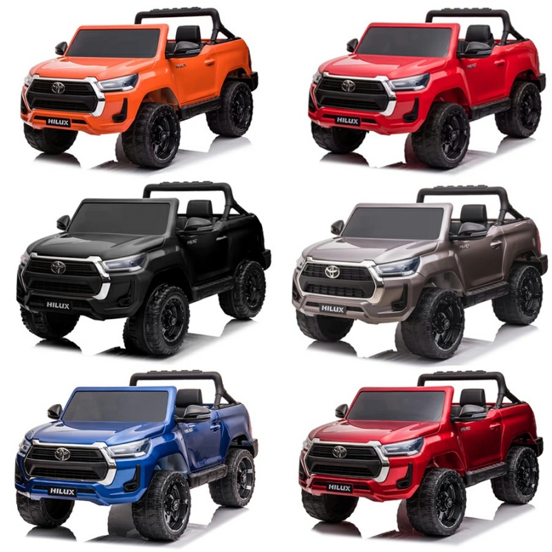 Coche Eléctrico Infantil Toyota Hilux 24V Biplaza – Con Pantalla MP4, Asientos De Polipiel, Ruedas De Caucho Y Mando Parental
