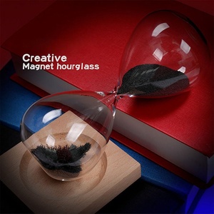 Cát đồng hồ cát sử dụng 1 phút cao Borosilicate Kính từ đồng hồ cát hẹn giờ với cơ sở bằng gỗ - Product Image 2